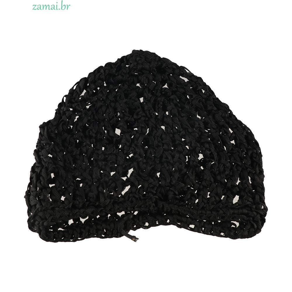 ZAMAI Bonés De Peruca Pretos , Alça Ajustável Turbante Chapéu Malha Rede De Cabelo , Snood De Crochê Macio E Confortável