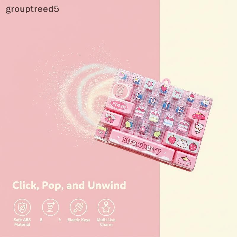 grouptreed5 Teclado Em Forma De Brinquedo Fidget Bonito Dos Desenhos Animados Impressão Portátil Alívio Do Estresse Para