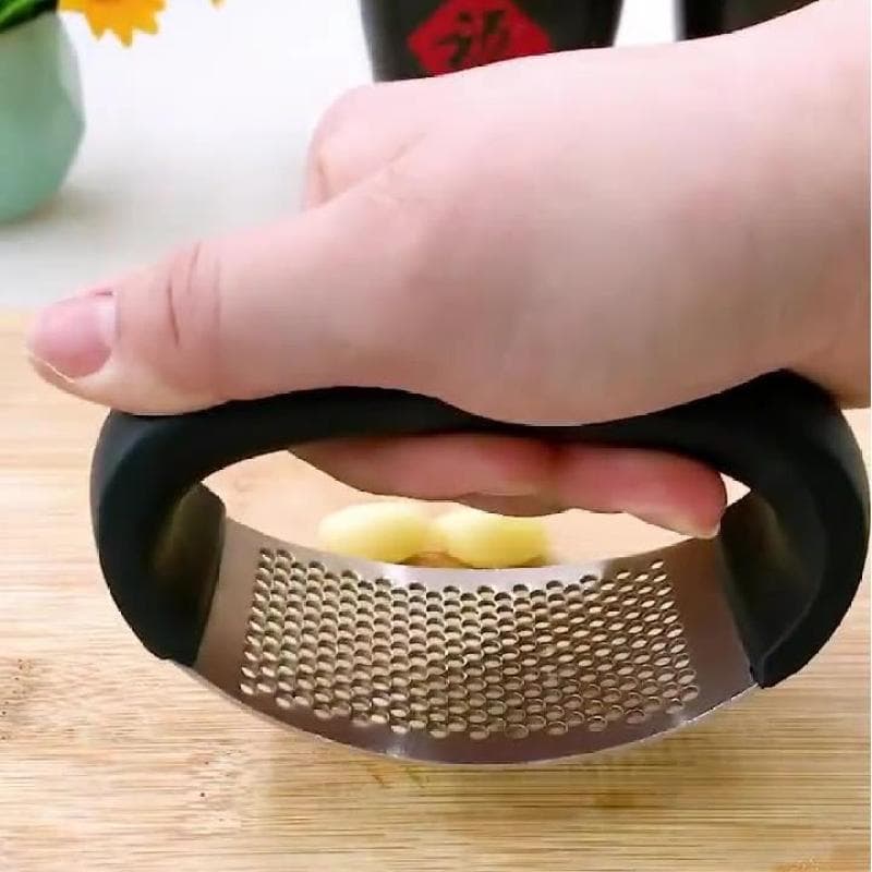 Prensa manual de alho em aço inoxidável, espremedor de alho circular, ferramenta para pasta de alho, triturador de alho,