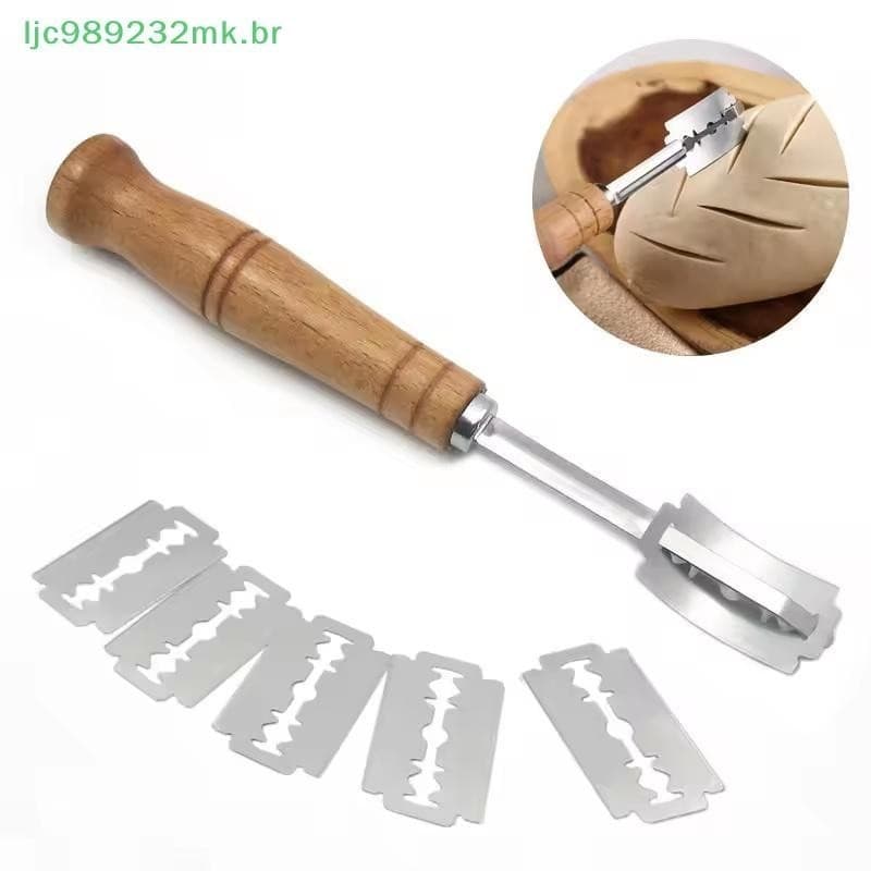 Ferramentas de cozimento cortador de pão Baguette faca de planejamento cabo de madeira maciça conjunto de faca de abertu
