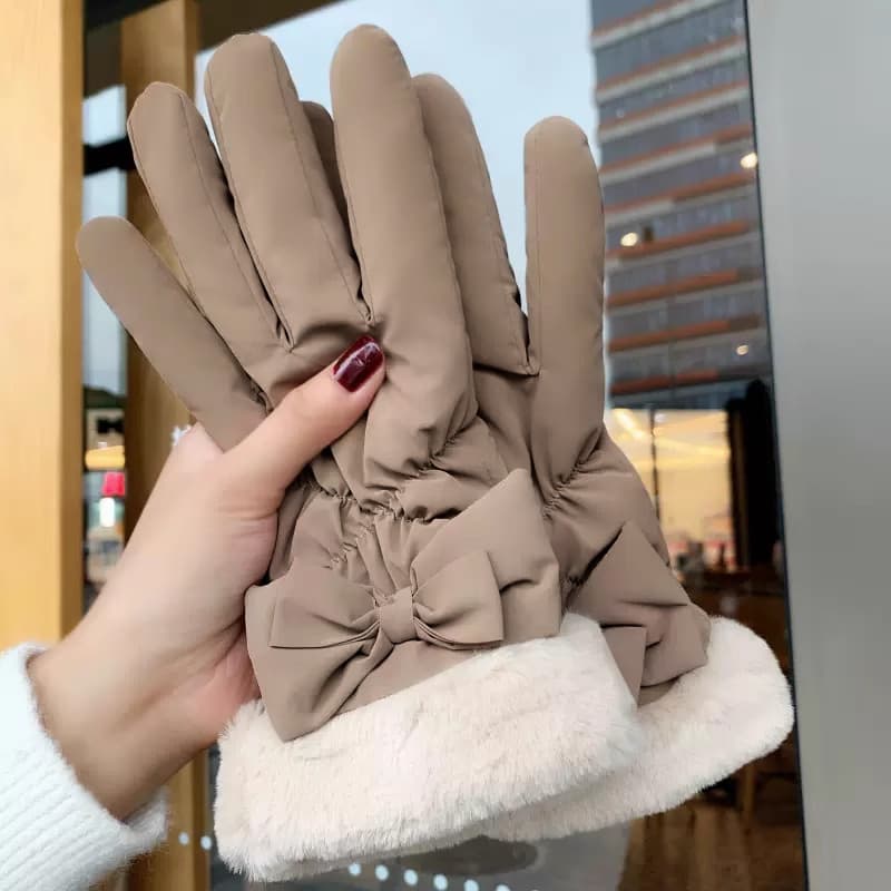 Luvas femininas inverno engrossado à prova de lã ciclismo à prova de frio inverno ciclismo bicicleta elétrica luvas de a