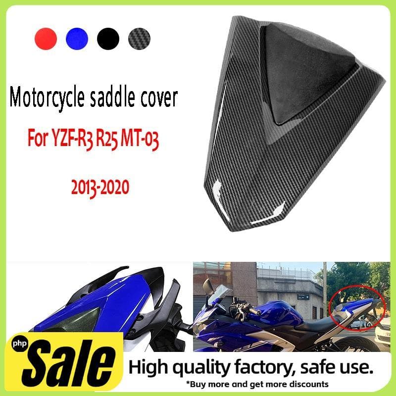 Capa De Fibra De Carbono Para Selim De Motocicleta , Solo Assento Traseiro Do Passageiro R25 MT-25 YZF-R3 MT03 2013-2020