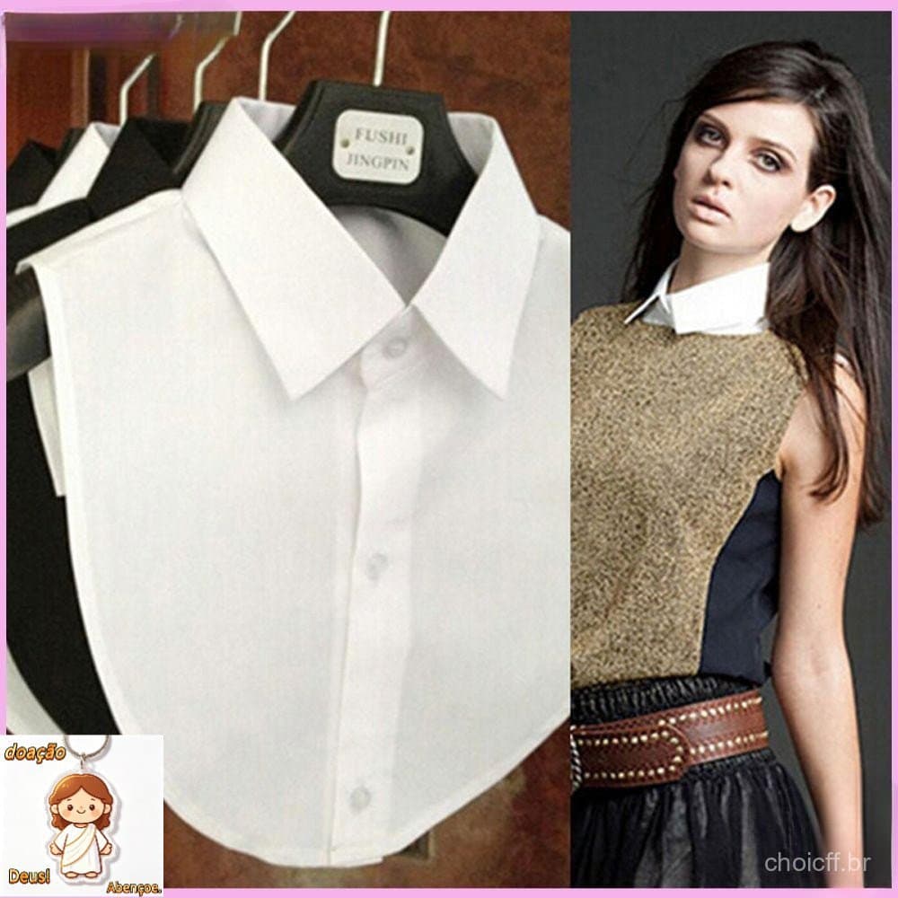 Camisa feminina com gola falsa, acessórios de roupas da moda KKXSTAR