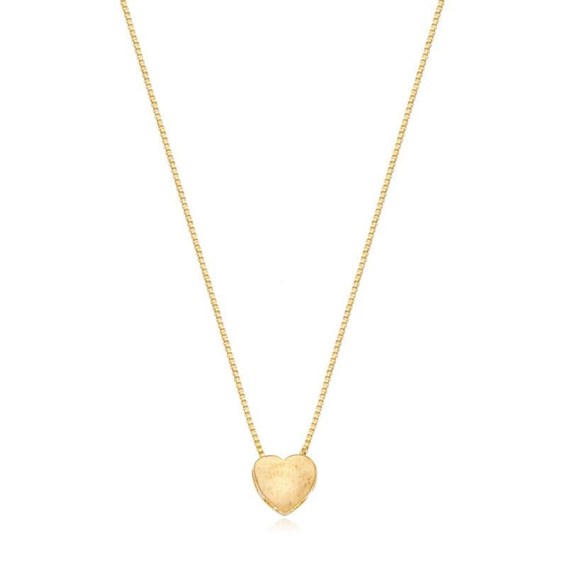 Colar Coração Liso Semijoia Ouro 18k Ou Prata 925
