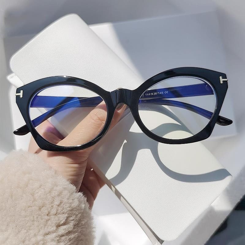 TR90 Cat Eye Clear Computer Óculos Anti Bloqueio De Luz Azul Filtro Reduz A Tensão Ocular Ópticos Para Jogos