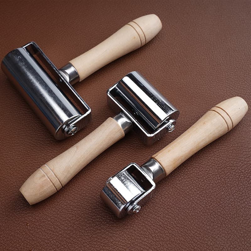 Rolo de couro rolo de borracha artesanal DIY couro arte escultura em couro ferramenta borda dispositivo tubulação borda