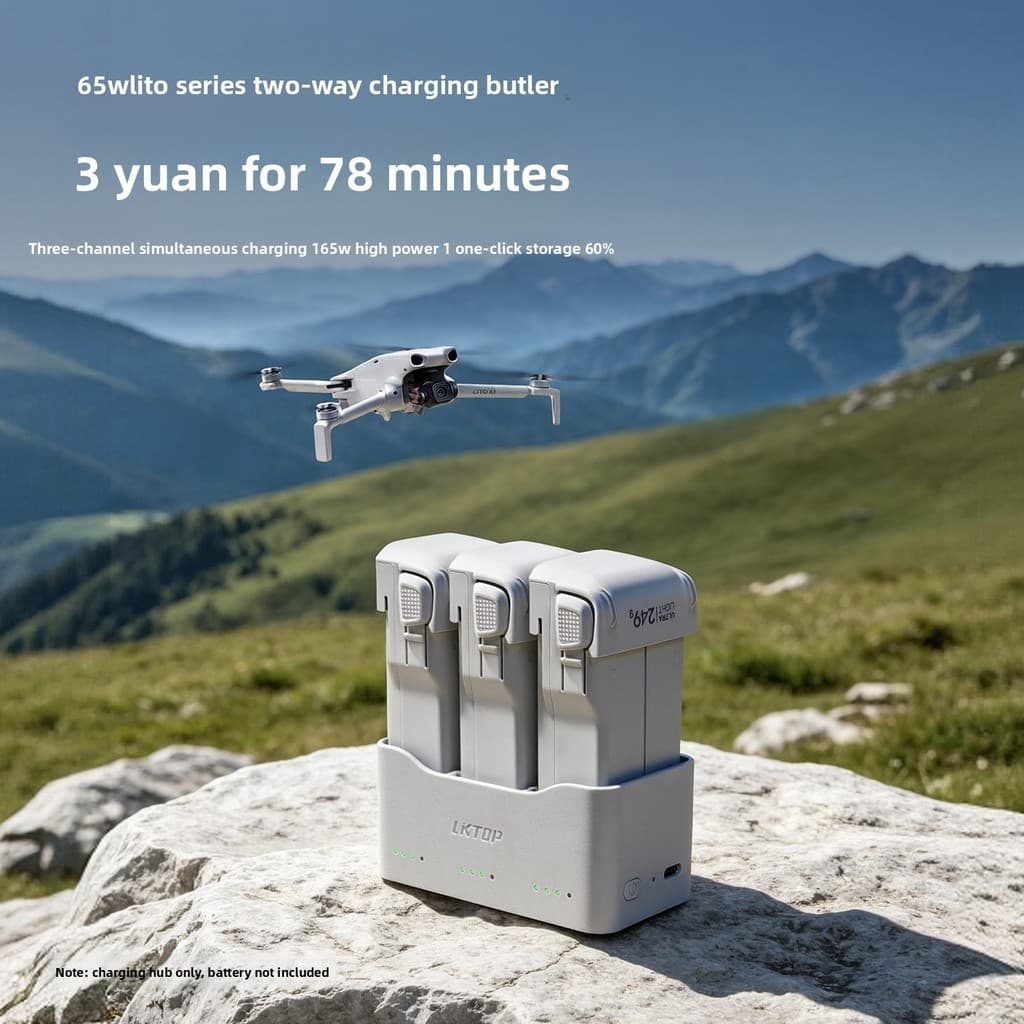 Pronta Entrega |   Hub de Carregamento Rápido Bidirecional DJI Lito X1 65W |   Estação de Carregamento Portátil LKTOP co