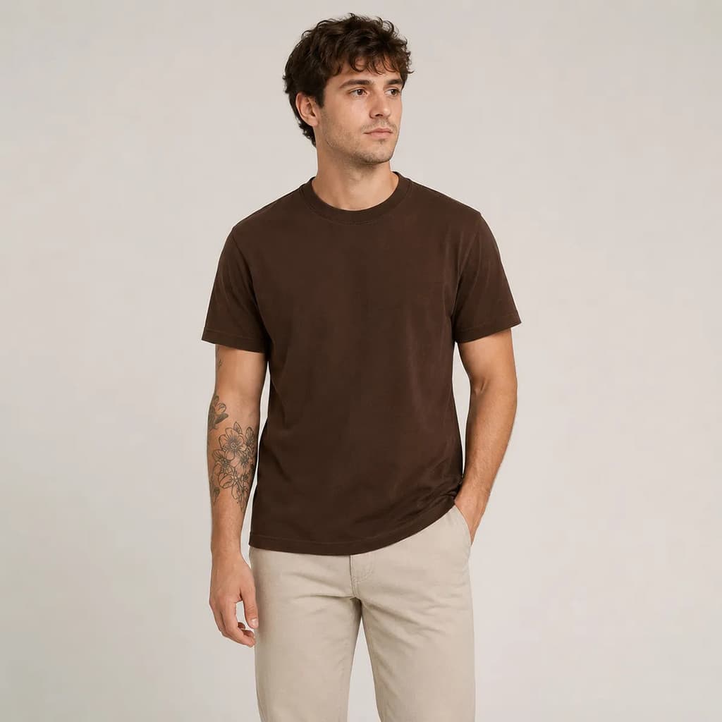 Camiseta Básica Masculina Algodão Premium Lisa Slim Original