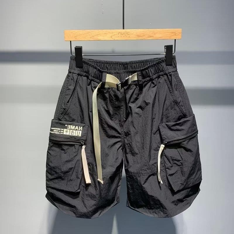 Bermudas masculinas 2026, estampa patchwork, versáteis, corte solto, calças casuais com cordão, bermudas masculinas pers