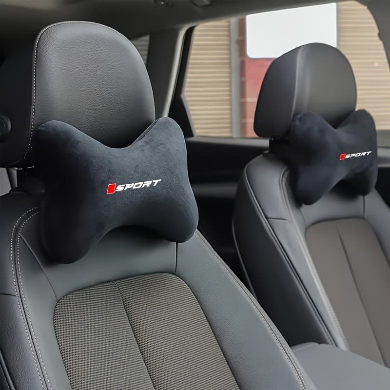 Os Encostos De Cabeça Para Assento De Carro Estilo Esportivo E O Suporte Pescoço É Respirável Macio . As Almofadas De Sã