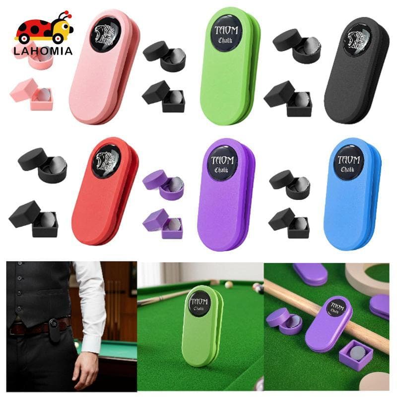 [LAHOMIA] Mini Porta Giz Para Piscina , Estojo Portátil Com Clipe , Acessório De Bilhar Prática E Jogos