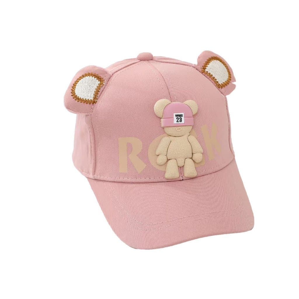 Boné Infantil Urso Alfabeto para Meninos, Boné de Bico de Pato, Boné de Beisebol Infantil para Primavera e Outono, Boné