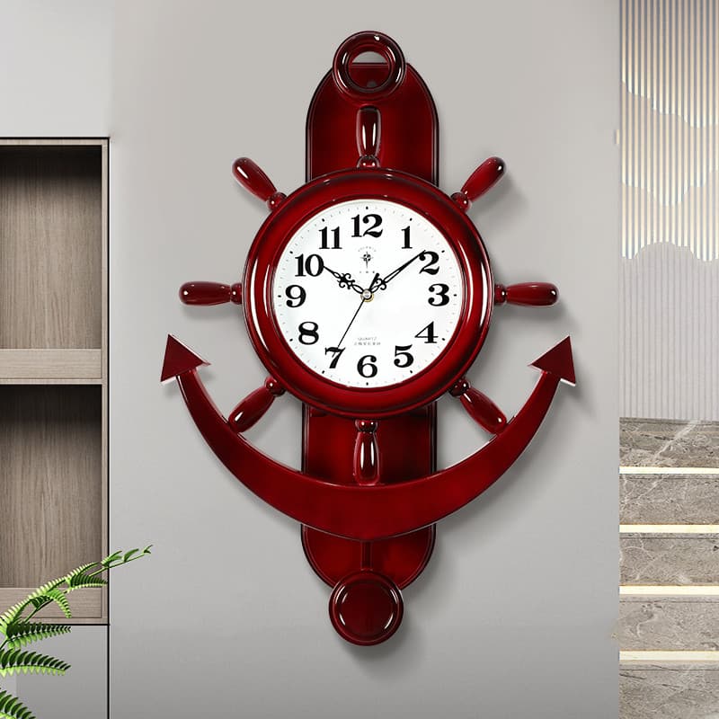 Polaris leme relógio de parede sala estar moda doméstica chinês criativo leme relógio mediterrâneo decoração relógio par