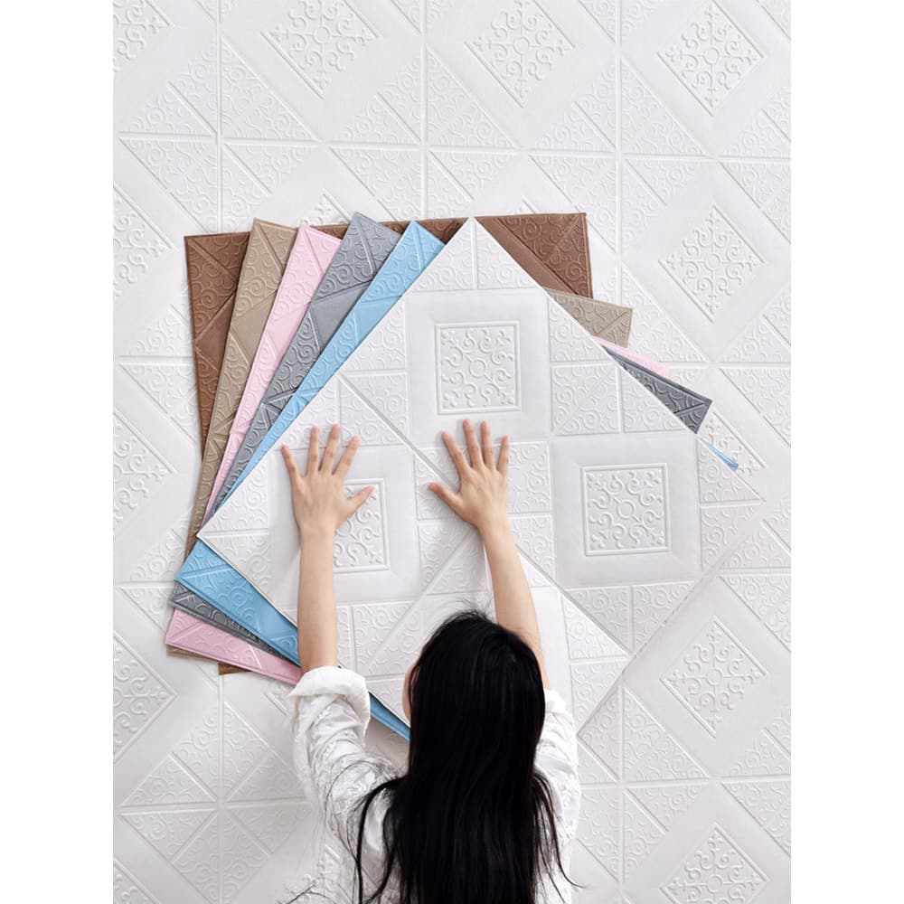 Papel de parede autoadesivo teto 3D tridimensional adesivos de parede casa quarto decoração de parede telhado papel de p