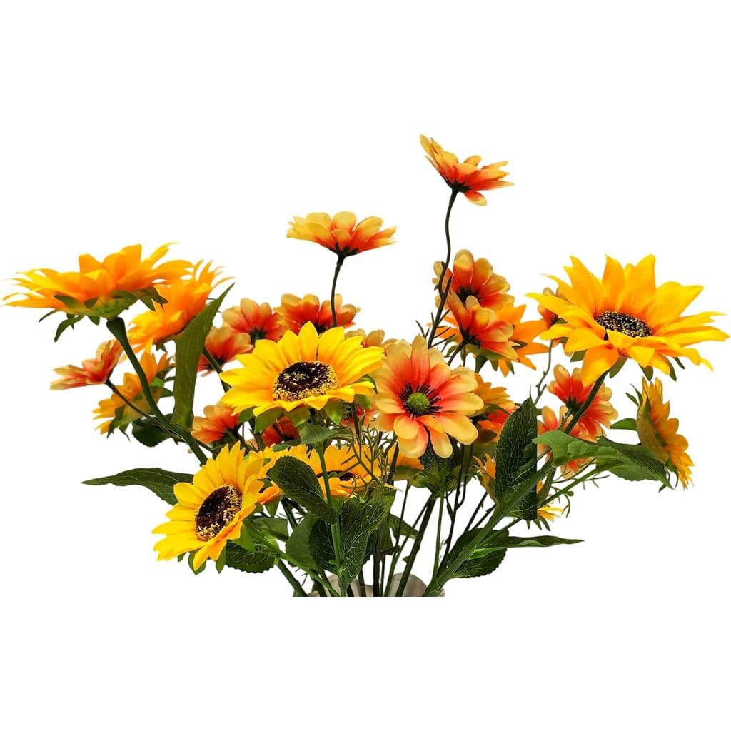 Flores Artificiais de Tecido 1,5 pés, Realistas com 36 Cabeças (Três Diâmetros Diferentes de Flores), Hastes Longas, Flo