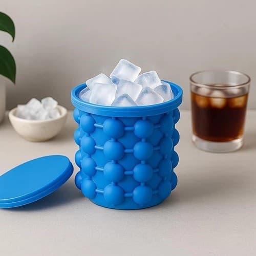 Mini Balde Forma De Gelo Em Silicone Cubos Bebidas Gelos Pronta Entrega