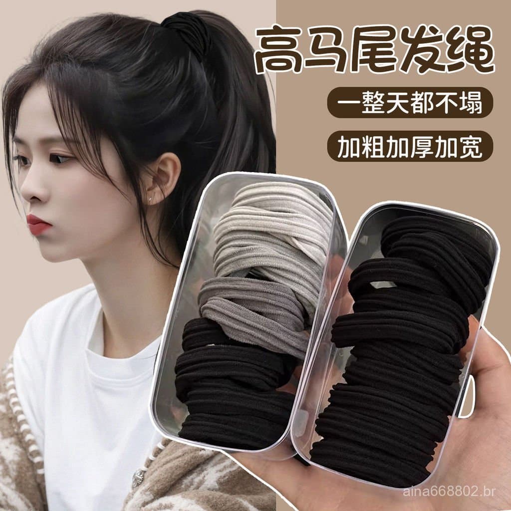 Elástico de Cabelo Simples e Elegante para Meninas, Novo Modelo 2026, Acessório para Rabo de Cavalo Alto, Elástico de Bo
