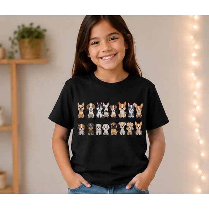Camiseta Infantil Cachorrinhos Amigo Fofo Blusa Lançamento Animais