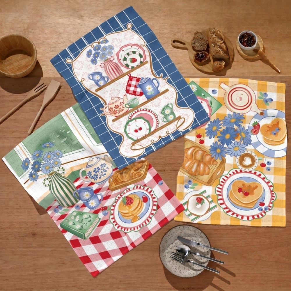 Pano Copa Felpudo Estampado Döhler - Café da Tarde