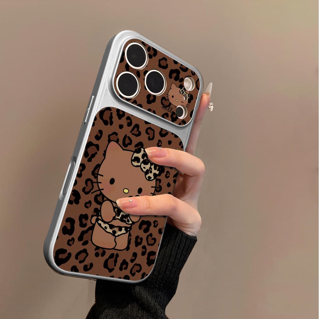 Gato com estampa de leopardo adequado para Apple 17promax capa de telefone 16pro novo estilo 15promax resistente a choqu