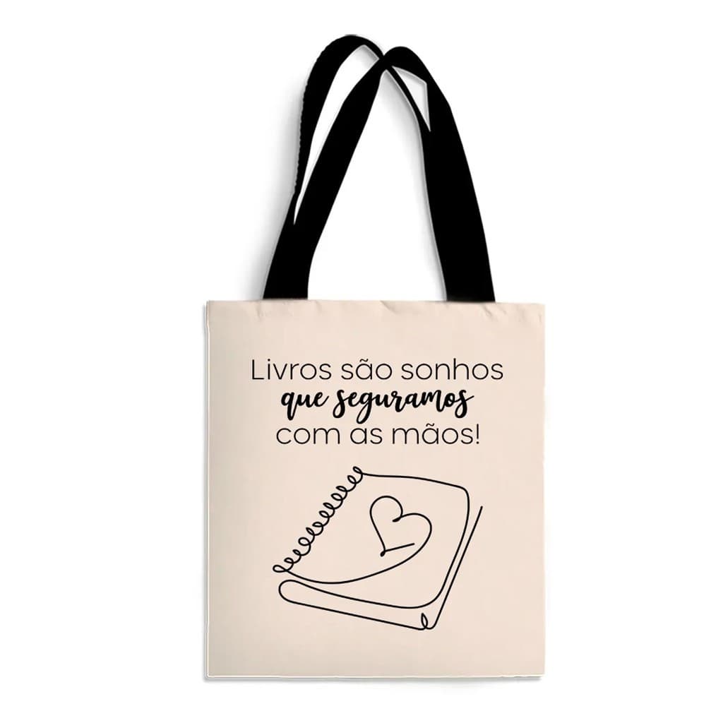 Livros são sonhos ecobag Branco autor Mr. Fly
