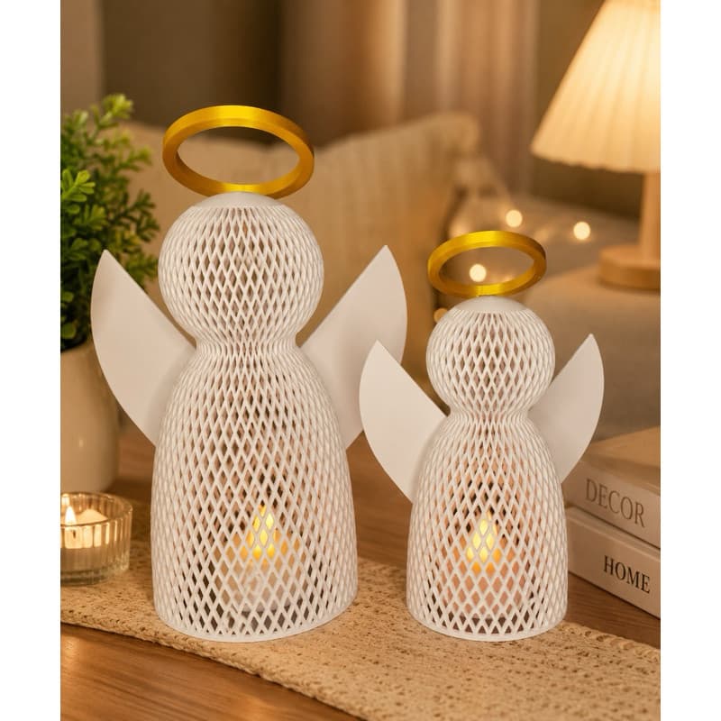Anjo decorativo  3D Anjo da Guarda com ou sem vela led em 3D – Decoração Religiosa Moderna Presente Delicado