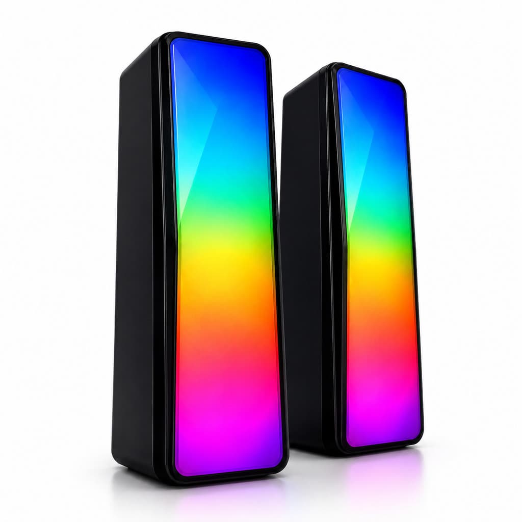 Caixa Som Gamer Caixinha Pc Computador Tv Potente Led Rgb P2