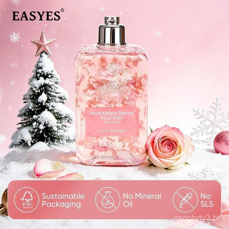 [SW-1]EasyesRoseEssenceNativeBodyWash-Fragrância de Rosa Vermelha3XreparaçãoHidratação ProfundaSuaviza para Peles Secas