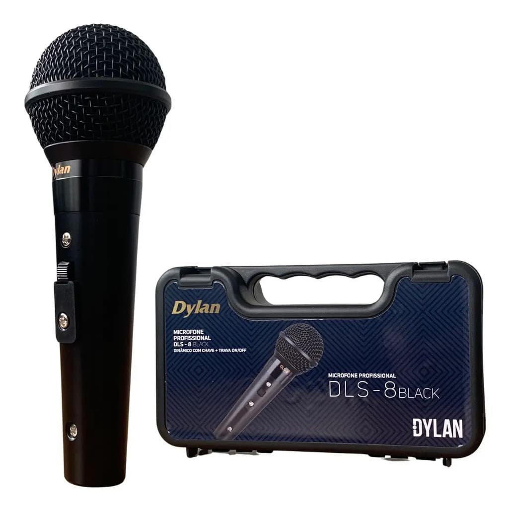 Microfone Dinamico Com Fio Dylan DLS-8 Preto
