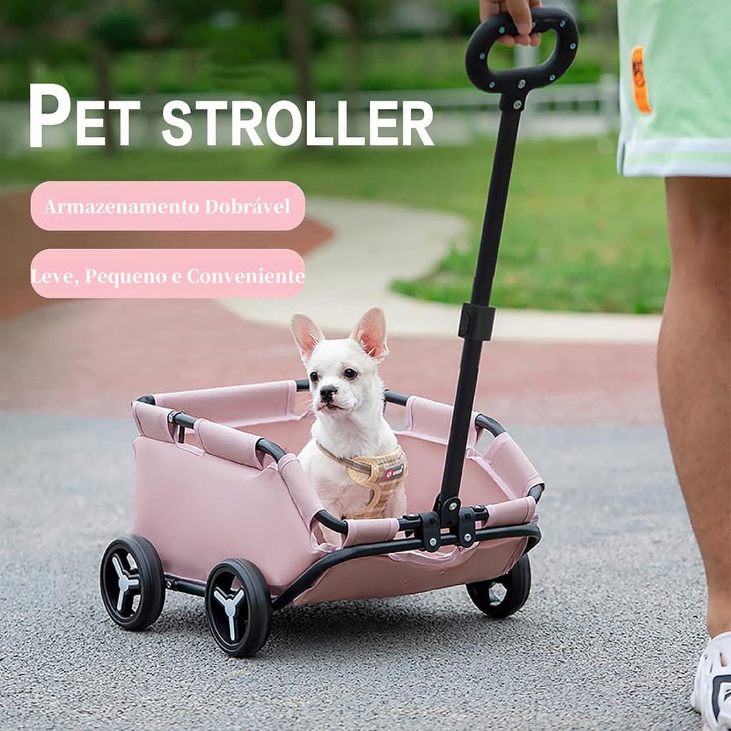 Carrinho Passeio Shopping Parques Pet Cães Gatos Pequeno Porte 7kg Mini09 Verde