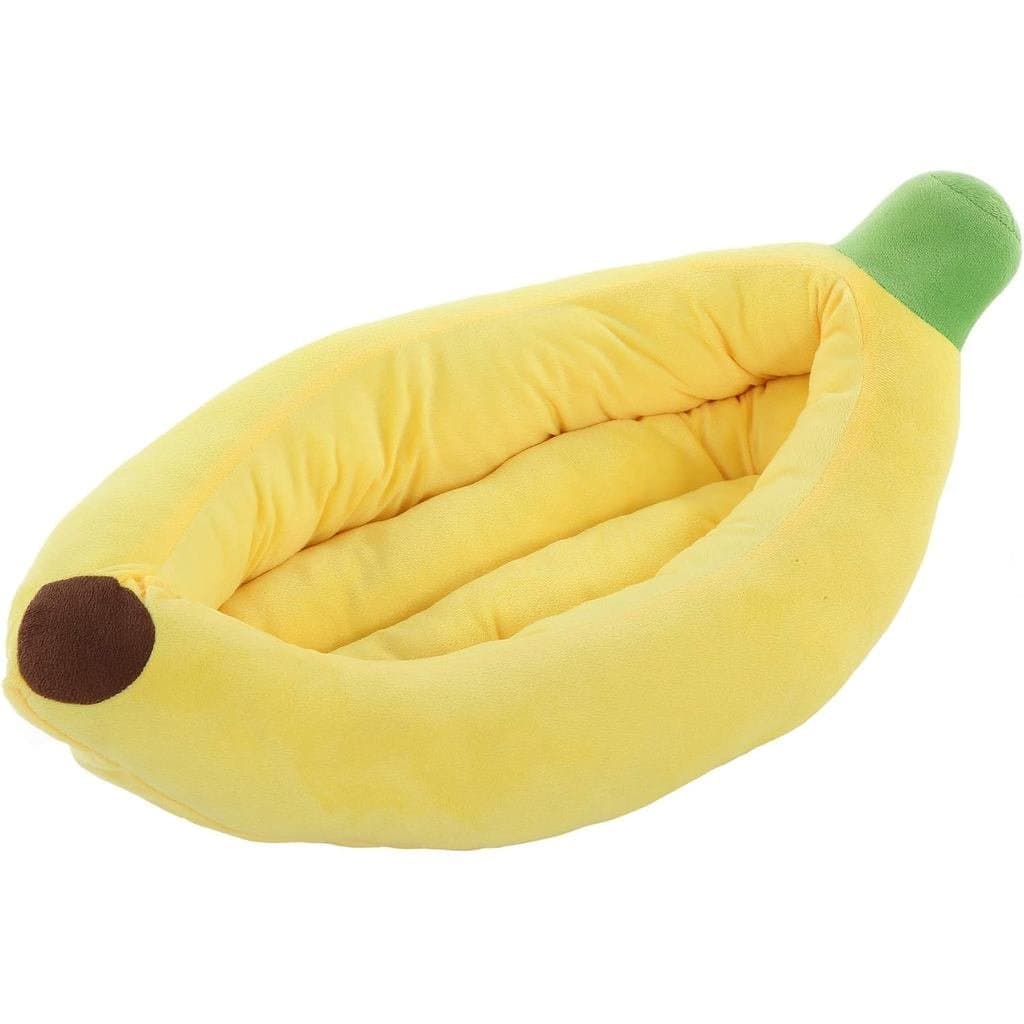 Cama Banana SILICUTE - Aconchegue-se com Estilo! Cama de Pelúcia Fofa e Confortável para Cães/Gatos Pequenos