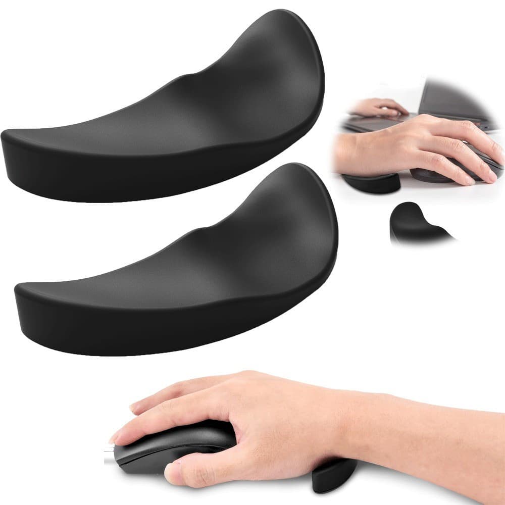 Descanso de pulso de silicone para mouse, almofada ergonômica anti-fadiga, confortável e antiderrapante para uso em escr