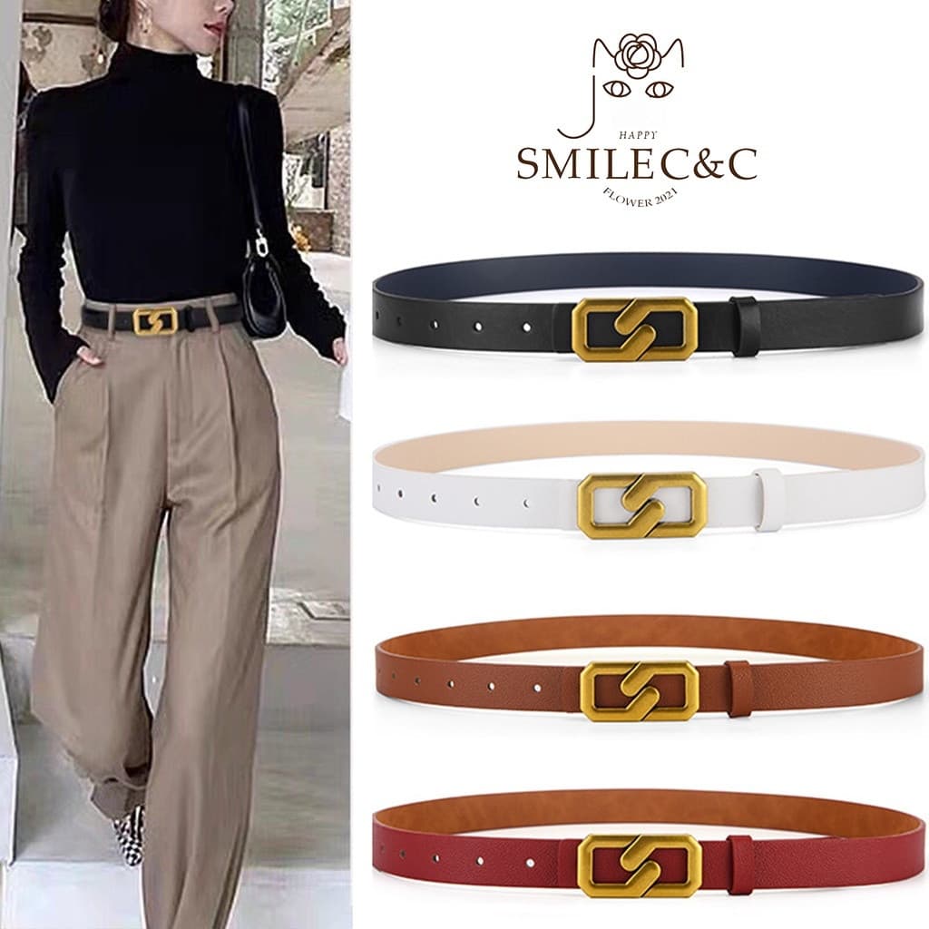 SmileFairyCC Cinto Feminino Macio de Alta Qualidade Estilo Coreano Versátil para Jeans Casuais TCEV