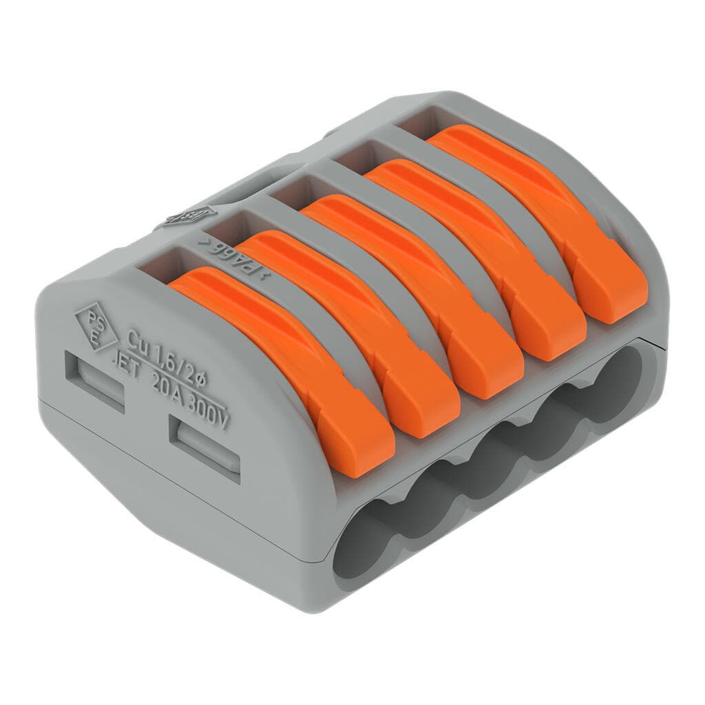 Conector Emenda Alavanca Borne 5 Vias 4mm 32a 222-415 Wago
