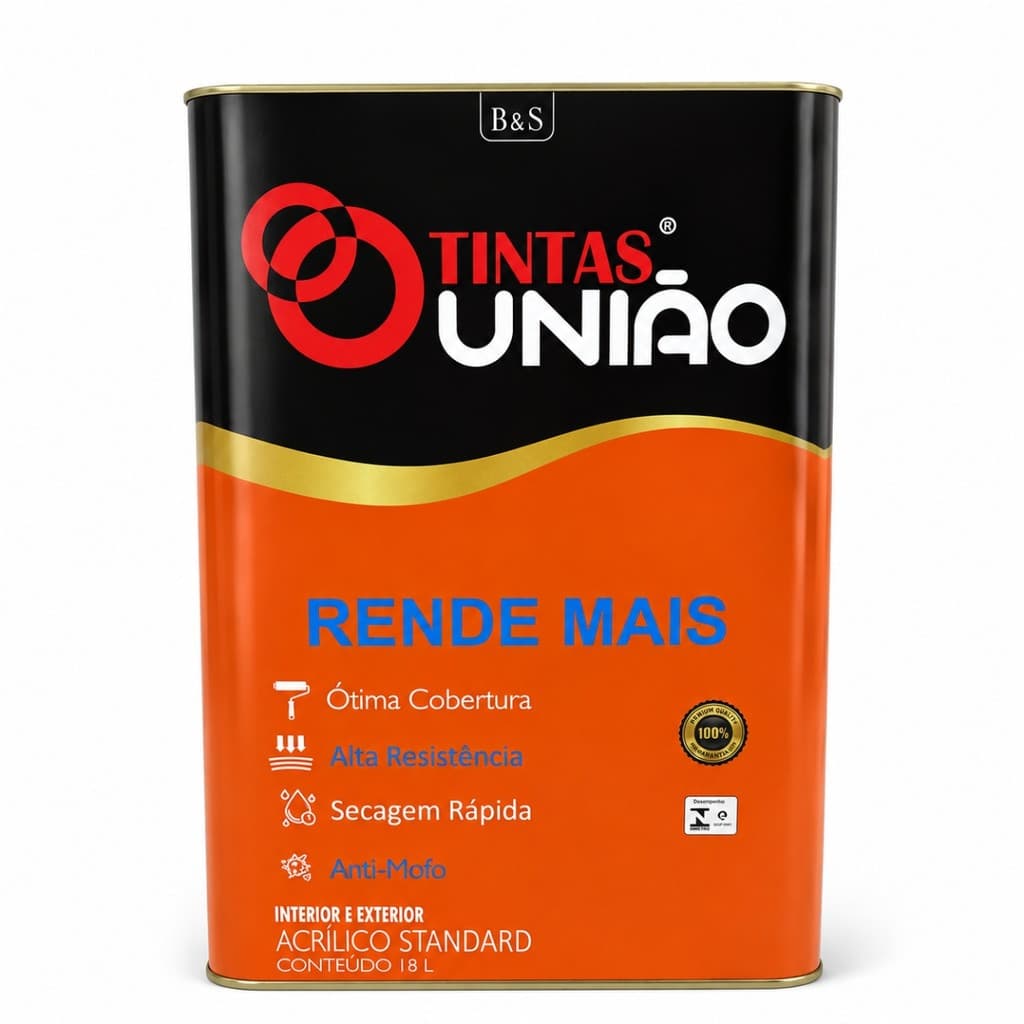 Tinta Acrílica Standard Tintas União 18L Branco Interior e Exterior