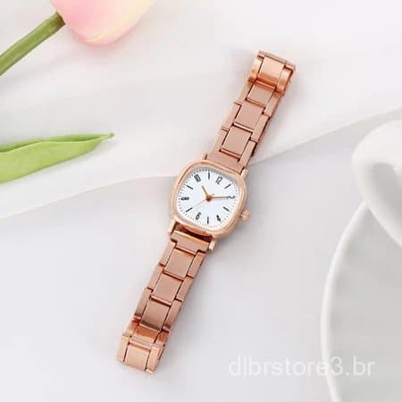Rel贸gio digital de a莽o vers谩til de alta qualidade, modelo novo, rel贸gio de quartzo coreano, rel贸gio quadrado feminino de