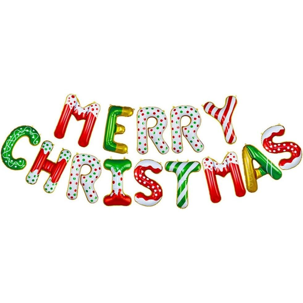 Faixa de Balões de Feliz Natal, Balões de Papai Noel para o Natal, Decorações para Casa e Festas de Natal