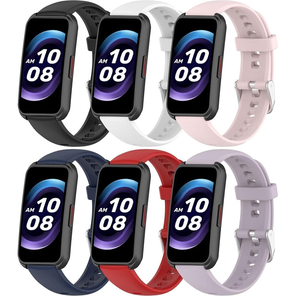 Pacote com 6 pulseiras compatíveis com o Amzhero Runfit D26 Slim Fitness Tracker de 1,47 polegadas, 16mm, pulseiras espo