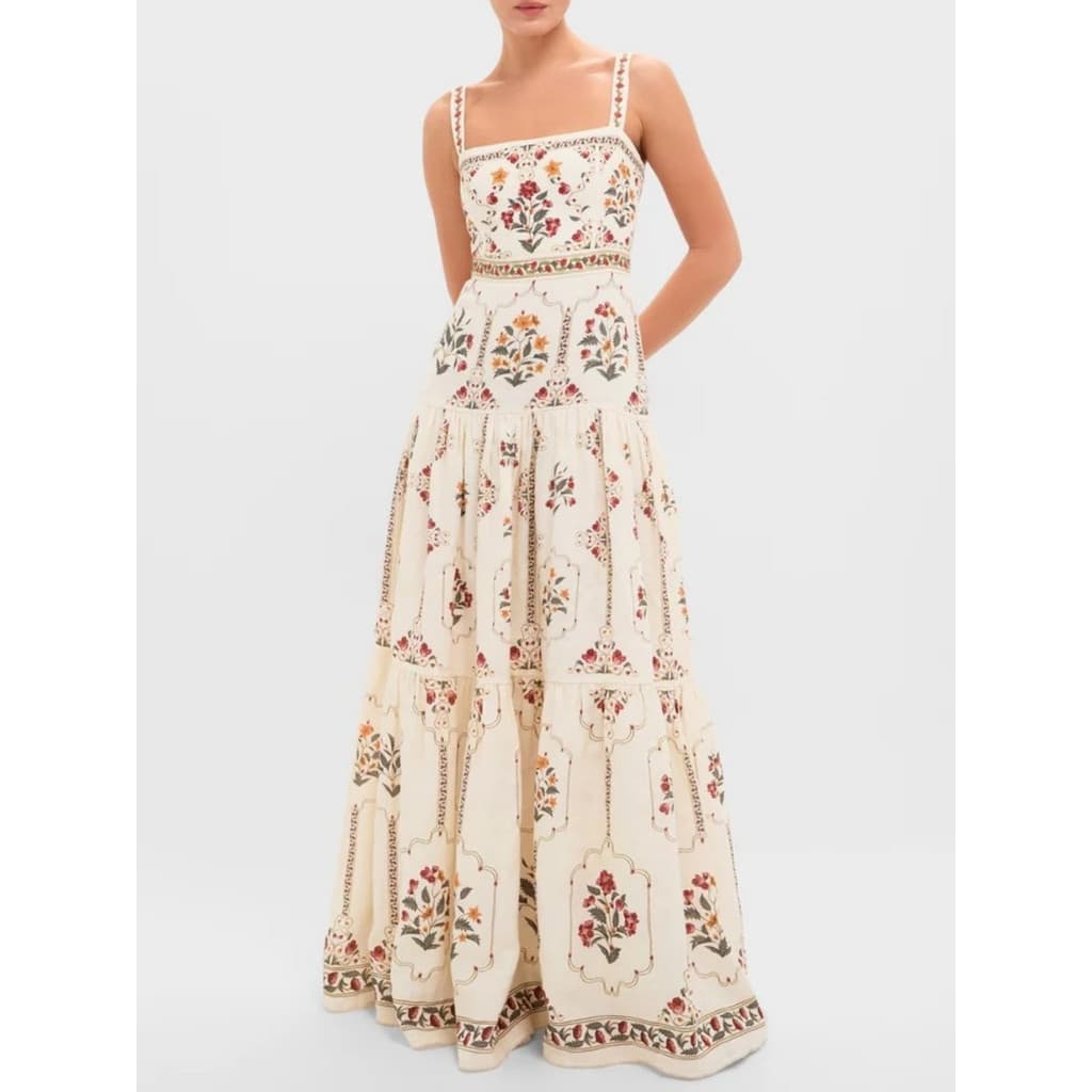 Europeu americano Cross-Border 2026 temperamento independente Casual sem mangas costura Floral vestido grande balanço
