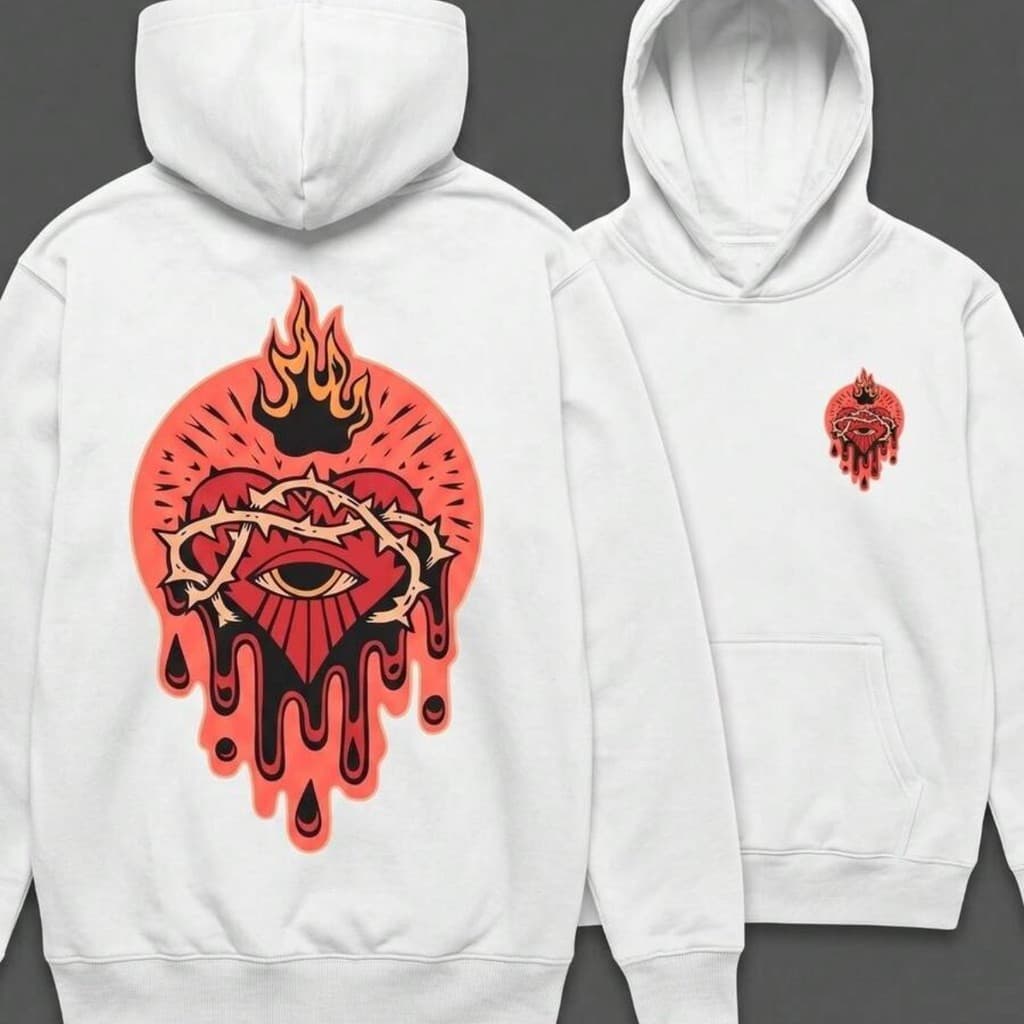Moletom Canguru Flanelada e Estampada LOVE FIRE DERRETING | Alta Qualidade para eventos noturnos | Ideal para dias frios