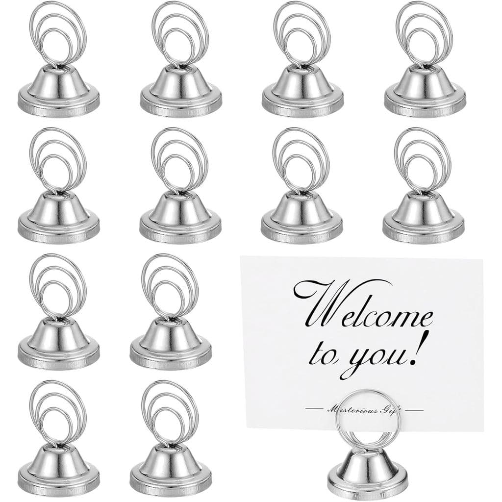 PATIKIL 24 Pack 1.57 Inch Table Number Holders, Weighted Base Place Card Holders Picture Stand Photo Sign Clips for Wedd