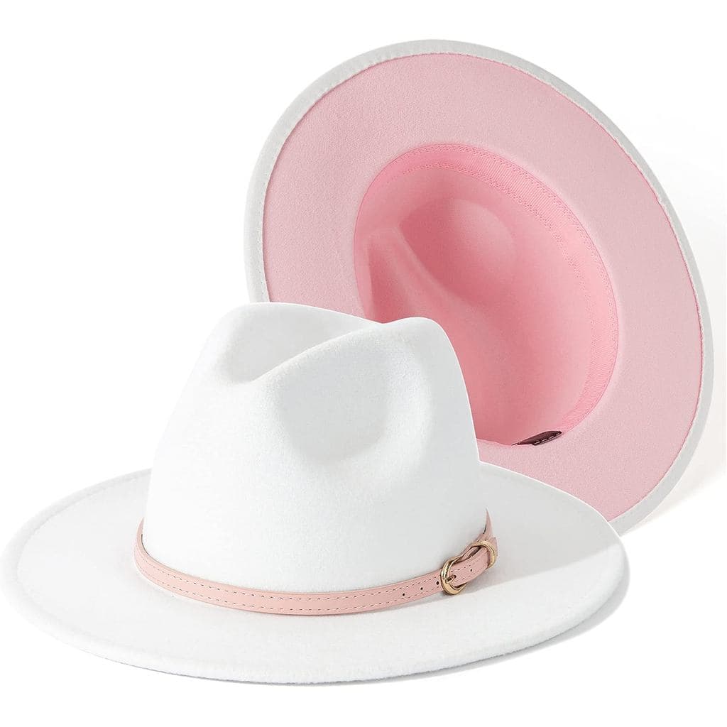 Chapéus Fedora Lisianthus para Mulheres e Homens, Chapéu Panamá de Feltro Bicolor