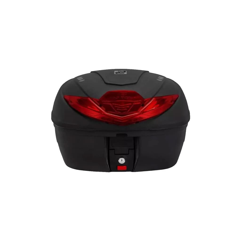 Bauleto 35 Litros Lente Vermelha Para Moto Com Base Universal