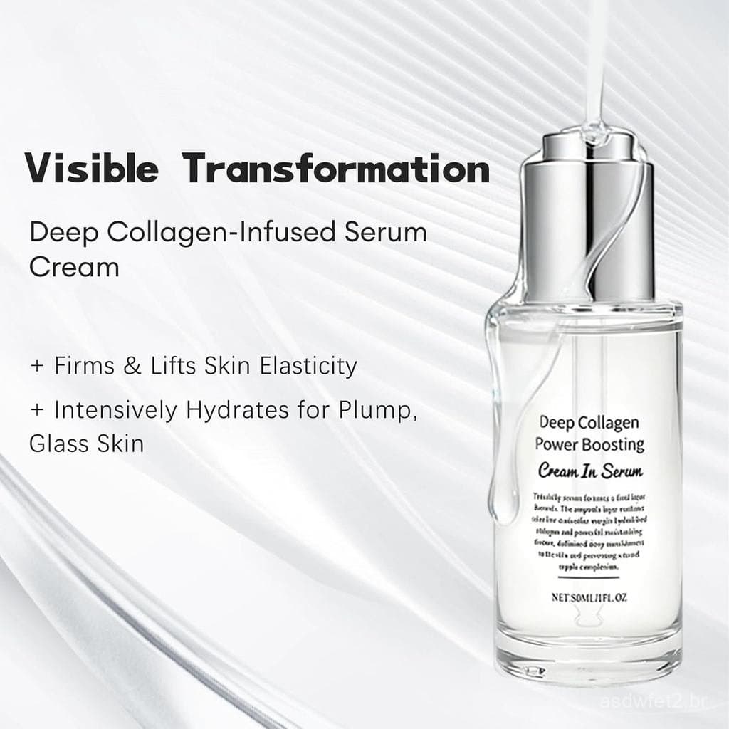Sérum Anti-Rugas DeepCollagen, Tratamento Intenso de Firmeza e Hidratação, Sérum Facial Anti-Envelhecimento com Ácido Hi
