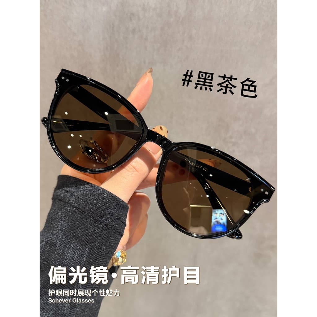Óculos de sol marrom polarizados de alta definição feminino 2026 novo estilo high-End Anti-ultravioleta à beira-mar cond