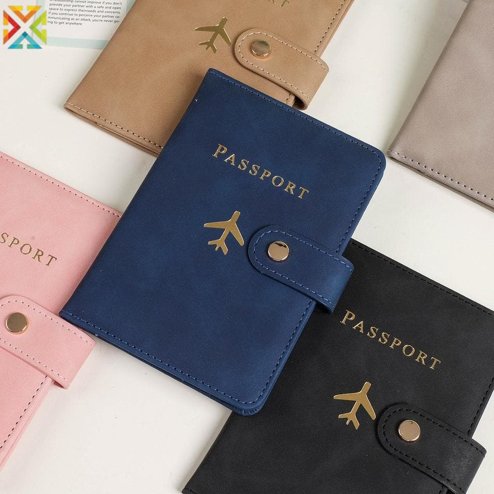 Porta-Passaporte De Couro PU Slot Para Vários Cartões RFID Bloqueio Organizador De Documentos De Viagem Capa Portátil De