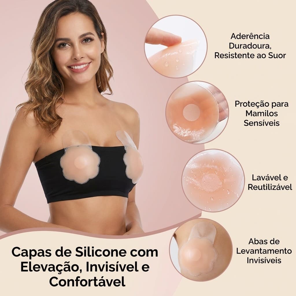Protetor Tapa Mamilos Silicone Adesivo Reutilizável Sutiã Adesivo De Silicone Levanta Seio Protetor de Mamilo tapa peito