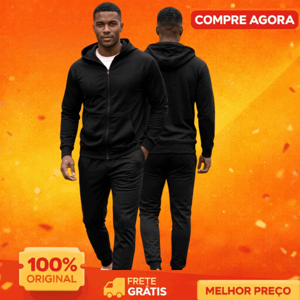 Kit 2 Pecas Conjunto Dryfit Masculino Casaco e Calça Tecido Chimpa Esportivo Academia Confortável
