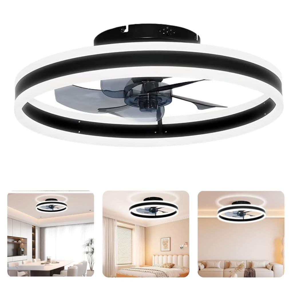 Ventilador de Teto Smart Silencioso Com Luz 6 Velocidades 127-220V Modo de Reversão Controle por Aplicativo