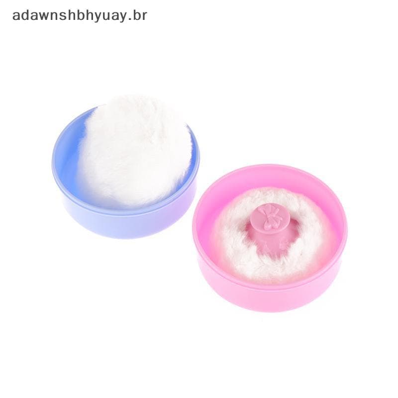Adawnshubiuay Pó Seco Puff Com Caixa Bebê Macio Rosto Corpo Cosmético Talco Esponja Caso Recipiente BR